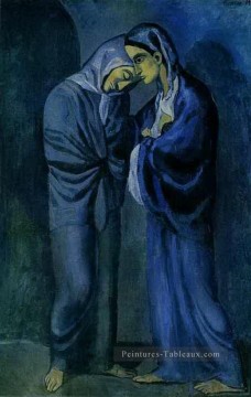 La visite deux sœurs 1902 cubiste Pablo Picasso Peinture à l'huile